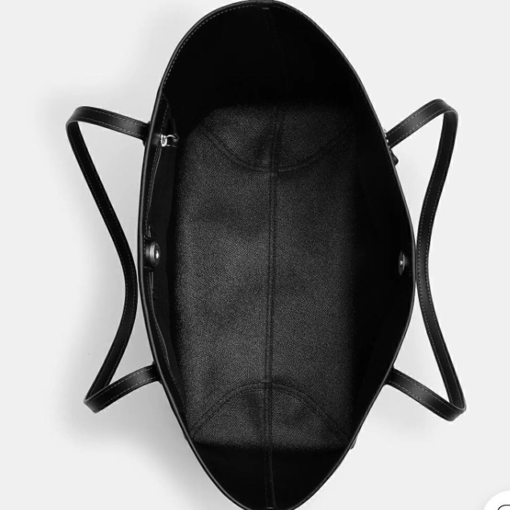 COACH City Tote In Signature Canvas Halloween Ghost Eyes Leather Tote Bag Purse - Picture 4 of 5